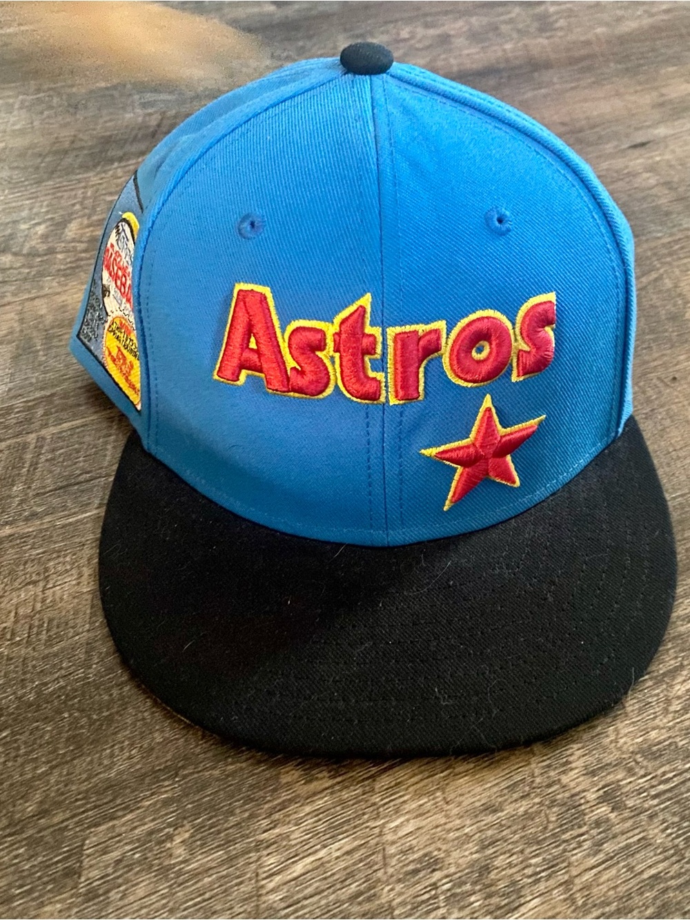 Houston Astros Men's Mitchell & Ness MLB 1989 Topps Baseball Fitted Hat 7 5/8